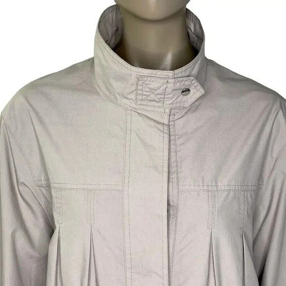 Time Collection Lightweight Pleated Long Trench Coat Women Size 8 Tan Oversized - Picture 6 of 16